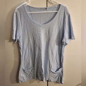 Cutloose Womans P/XL Blue Linen Blend Tunic Top